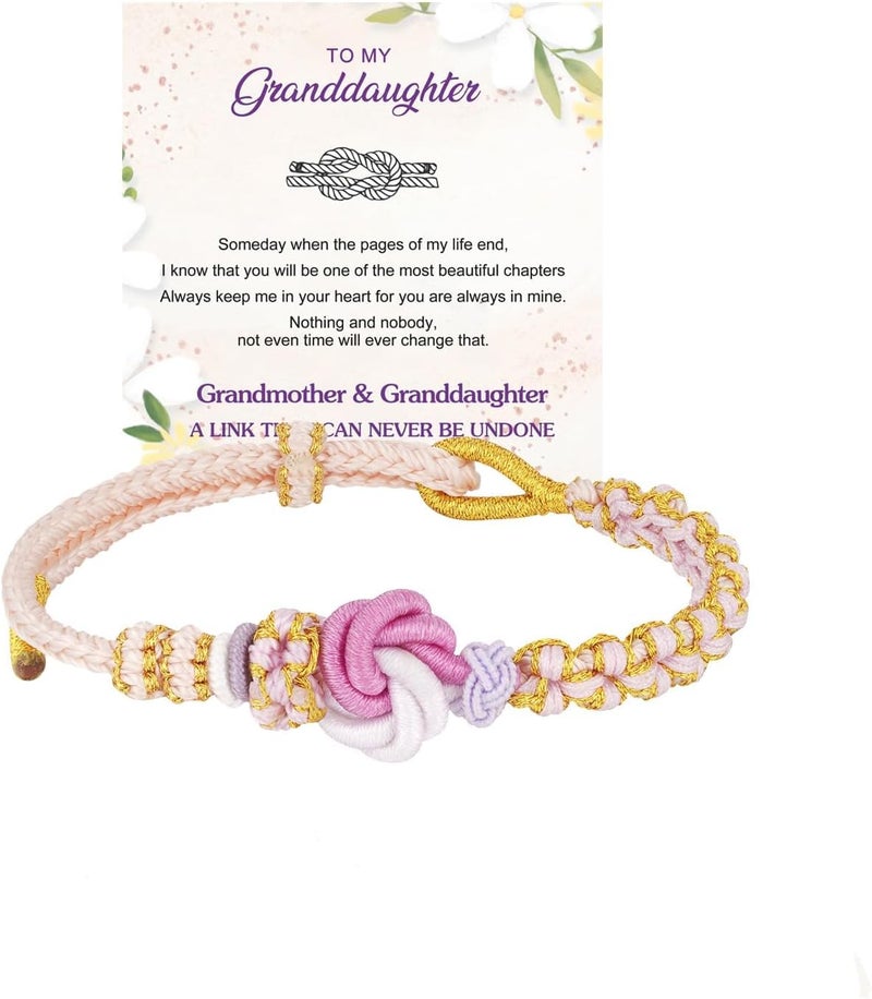 DivaGlamz To My Granddaughter-Infinity Forever Love Heart Bracelet, Natural Emperor Stone Double Layer Purple Beaded Woven Wrap Bracelets Adjustable Mind Peace Gift Jewelry - Image 1